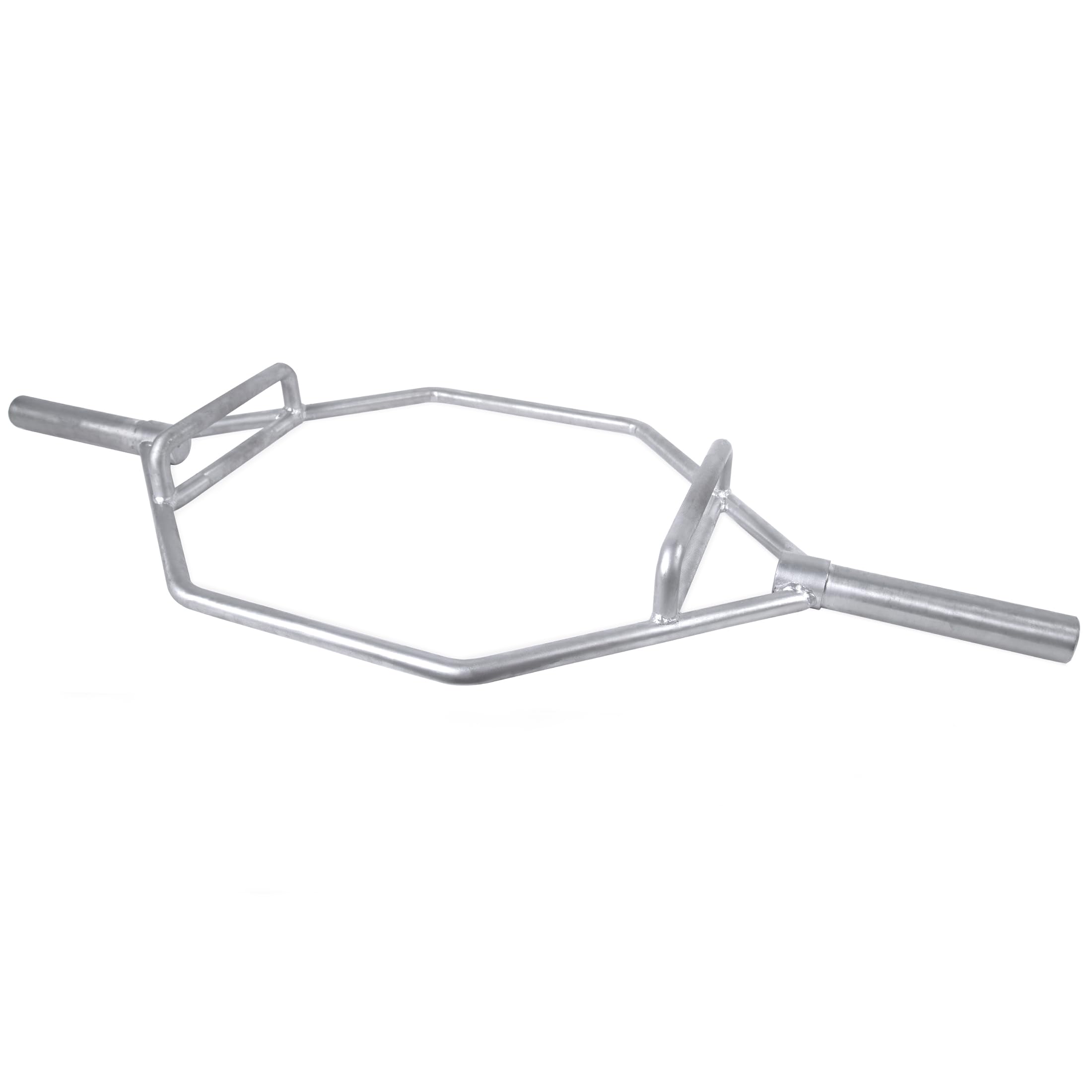 Olympic Hex Bar, Trap Bar, Shrug Bar, Deadlift Bar with Combo Grips, Chrome - New Version