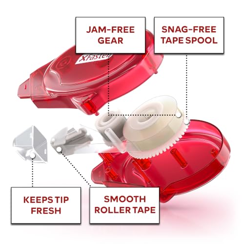 XFasten Adhesive Roller for Scrapbooking, 8mm x 30ft 4-Pack Double Sided Glue Tape Roller, Scrapbook Supplies for Adults, Photo Tape for Scrapbooking