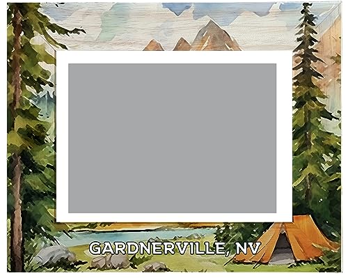 R and R Imports Gardnerville Nevada Souvenir Wooden Photo Frame Camping Tent Design Horizontal