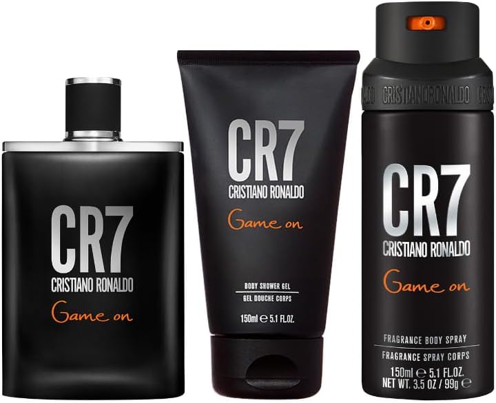 Cr7 Game On 3 Piece Gift Set: Eau De Toilette 100ml - Shower Gel 150ml - Body Spray 150ml