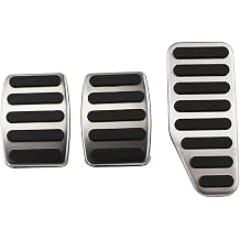 Car Foot Pedal Covers for Suzuki Alto 2008-2016, Stainless Steel Non-Slip Gas and Brake Clutch Pedal Pads, Alloy Manual/Automatic Gearbox,MT