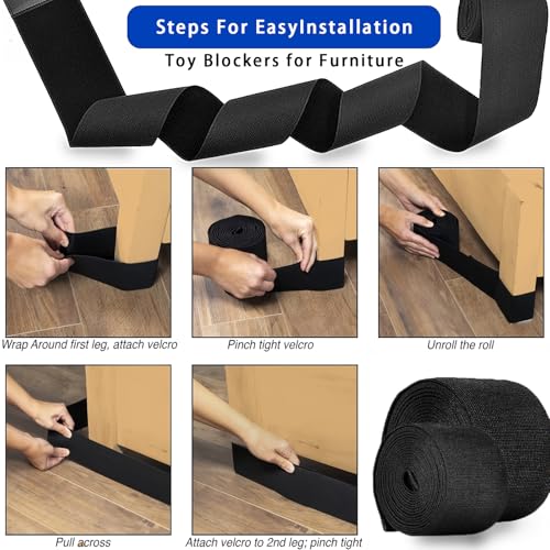 shyxpw under couch blocker adjustable elastic strap barrier to prevent toys and items from going under furniture under bed blocker gap bumper for pets couch short 3  132