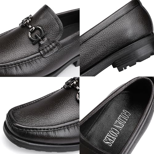 Men's Premium Leather Dress Shoes, Luxury Buckle Handmade Dress Loafer Party Shoes Wedding Casual Slip on Loafer for Mens3