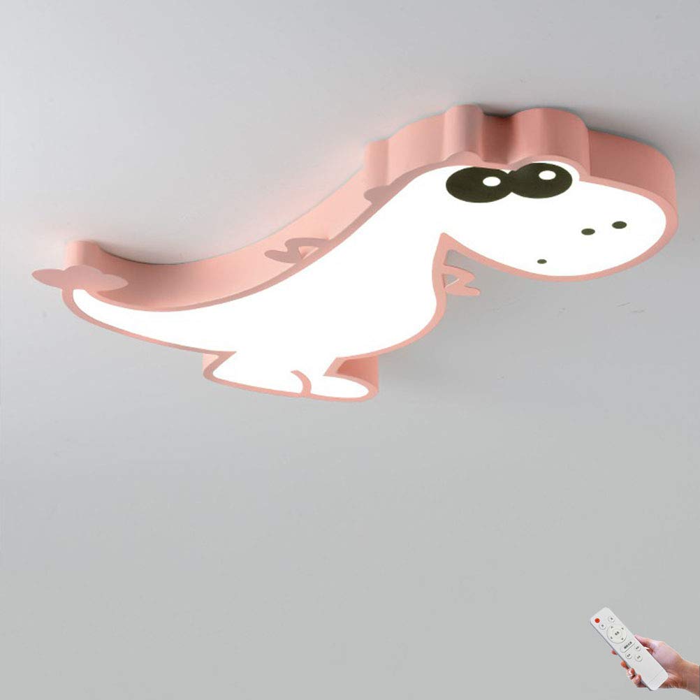 Lámpara de techo LED niños Lámpara de dinosaurio animal de dibujos animados Lámpara de habitación de niños de niña y niño regulable sin escalonamientos control remoto 32W ligero de techo dormitorio