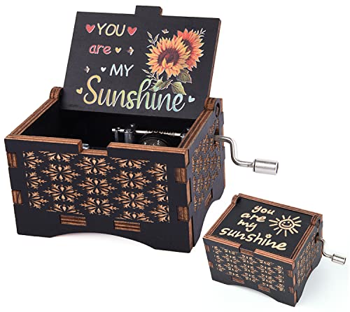 UNIQLED You are My Sunshine Music Box- Hand Crank Wooden Musical Boxes Gift for Birthday/Christmas/Valentines Day/Anniversary/Mother's Day for Women Daughter Mom Girlfriend UNIQLED You are My Sunshine Music Box- Hand Crank Wooden Musical Boxes Gift for Birthday/Christmas/Valentines Day/Anniversary/Mother's Day for Women Daughter Mom Girlfriend