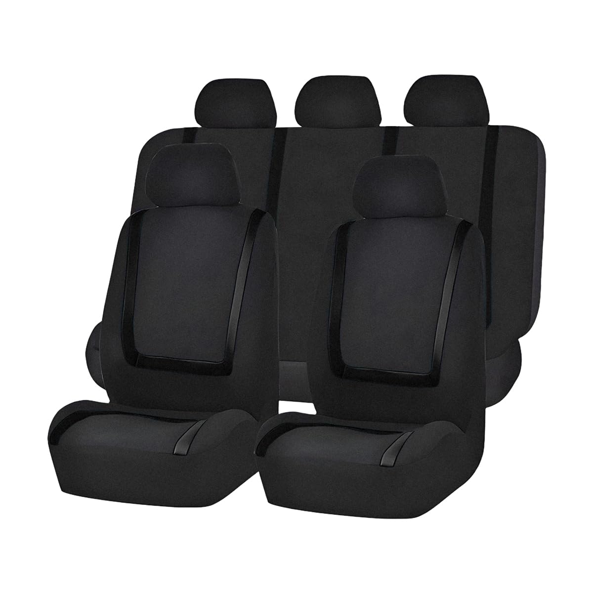 Photo 1 of Zpana Car Seat Covers, Full Set Split Non-Slip Vehicle Front & Rear Seat Protector, Durable Comfortable Automotive Interior Chair Protective Cover, Universal for SUV Automobile Truck (Black)