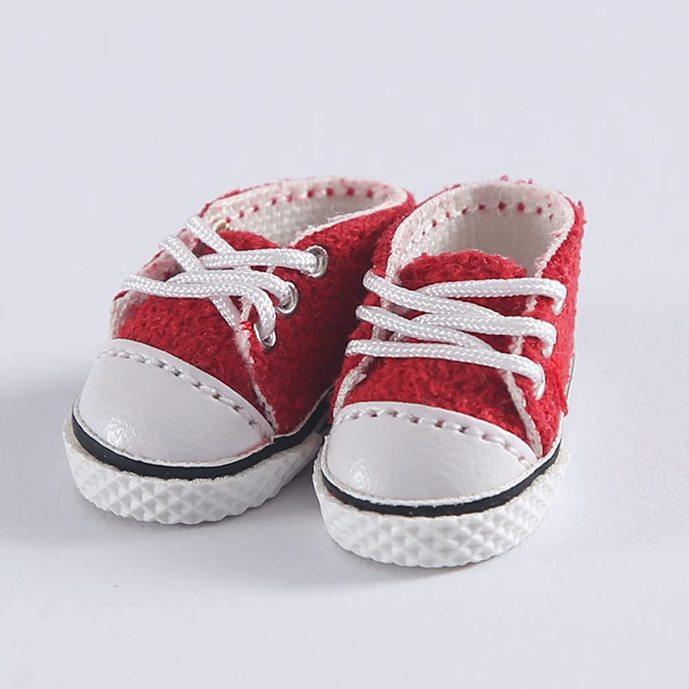 XiDonDon BJD Doll Shoes Casual Shoes for OB11,GSC,Molly,Holala,1/12bjd Shoes Doll Toy Accessories (Red)