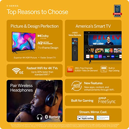 VIZIO 55-inch V-Series 4K LED HDR Smart TV w/Dolby Vision, WiFi 6E, Bluetooth Headphone Capable, Gaming Engine & Alexa Compatibility, V555M-K01, 2023 Model - Image 4