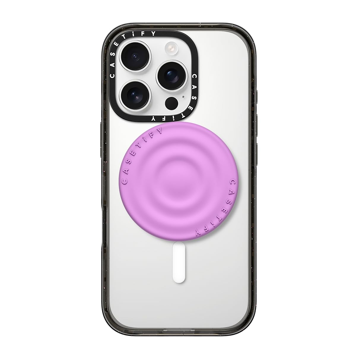 Supporto Magnetico CASETiFY Snappy Ripple Grip Stand Per MagSafe - Color Pervinca, Regolabile A 45° E 90°, Presa Sicura