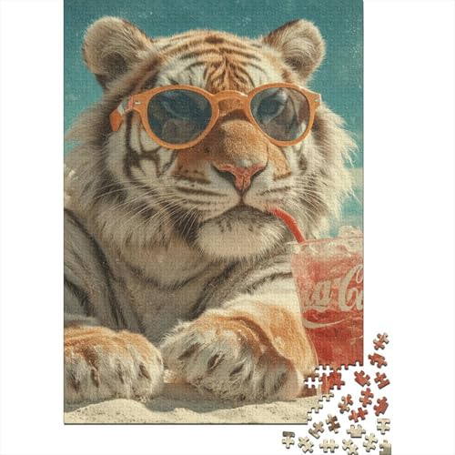 Puzzle de tigre de cristal de 1000 piezas en cartulina de 70 x 50 cm para adultos