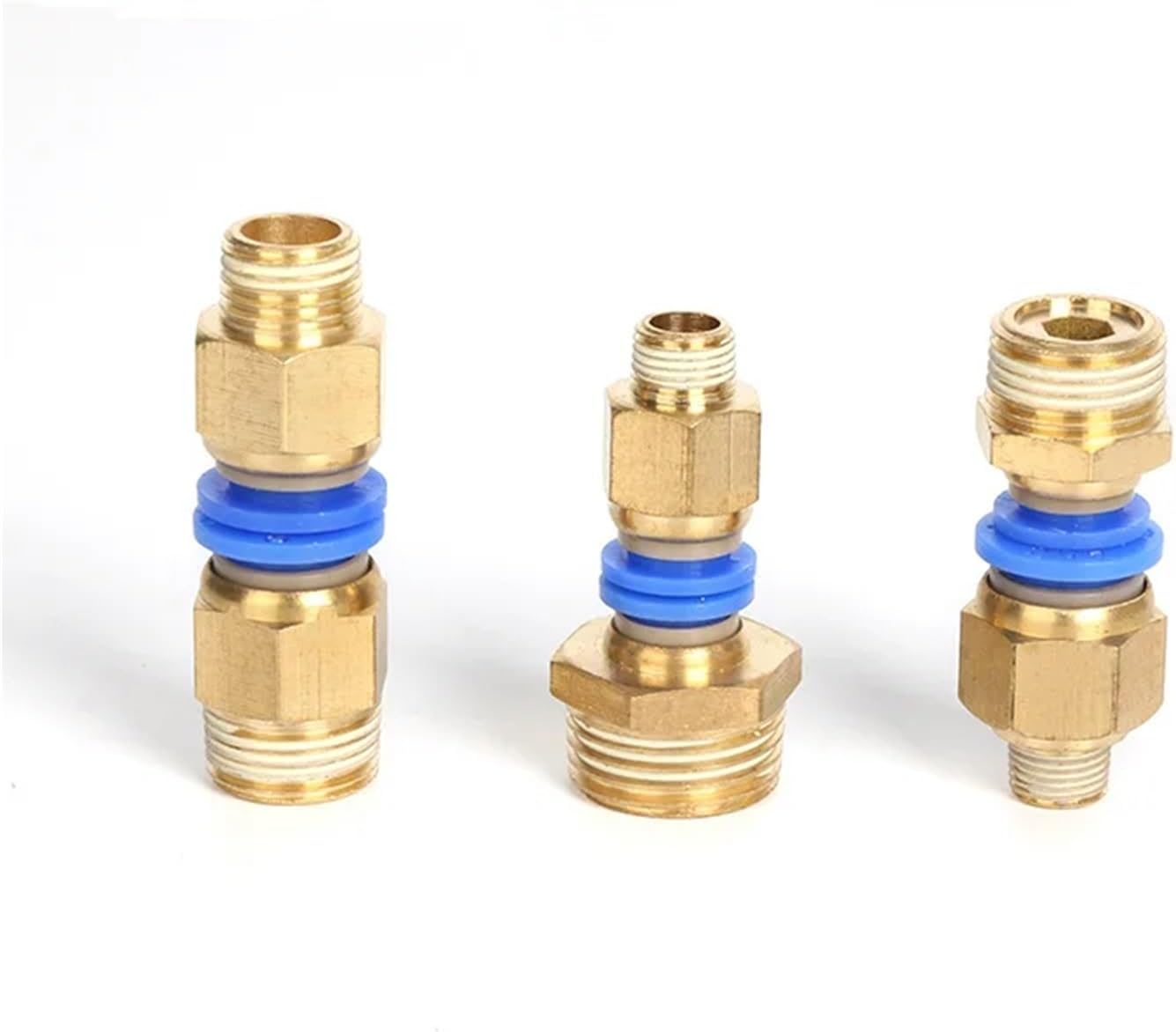 10pcs Brass Fast Coupling PC8-02 PC10-03 PC12-04 Brass Male Thread Pneumatic Tube Fitting Push in Quick Joint Connector Fittings(PC10 01)