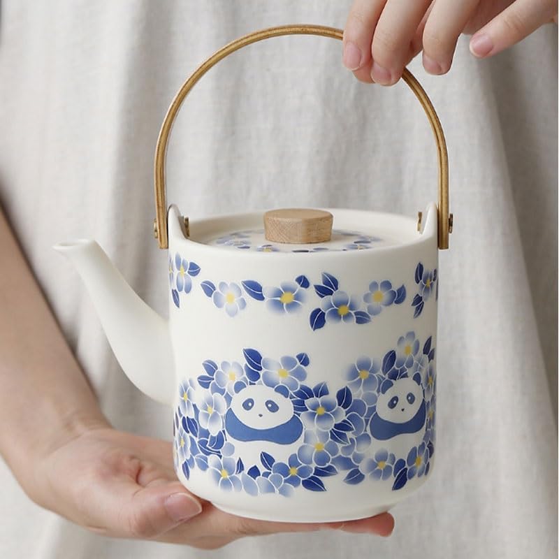Ceramic Matte Glaze Warm Yellow Tea Set Large Capacity Household Teapot Teacup