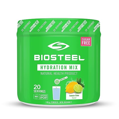 BioSteel Hydration Mix, Great Tasting Hydration with Zero Sugar, and No Artificial Flavours or Preservatives, Lemon Lime Flavour, 20 Servings per Tub