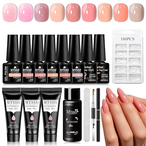 Set de esmaltes en gel 15 piezas tonos nude rosa miniatura 1