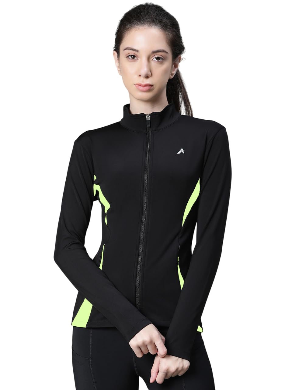 WOMEN’S TRAINING JACKET LIGHTWEIGHT, BREATHABLE, STRETCHABLE & COMFORTABLE ACTIVEWEAR FOR GYM, RUNNING, YOGA, CYCLING, WALKING & OUTDOOR ACTIVITIES (IN, Alpha, 2XL, Regular, Black)