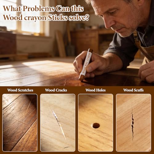 Image of Wood Filler Sticks & Wax Repair Crayons - Fix Scratches, Scuffs & Holes