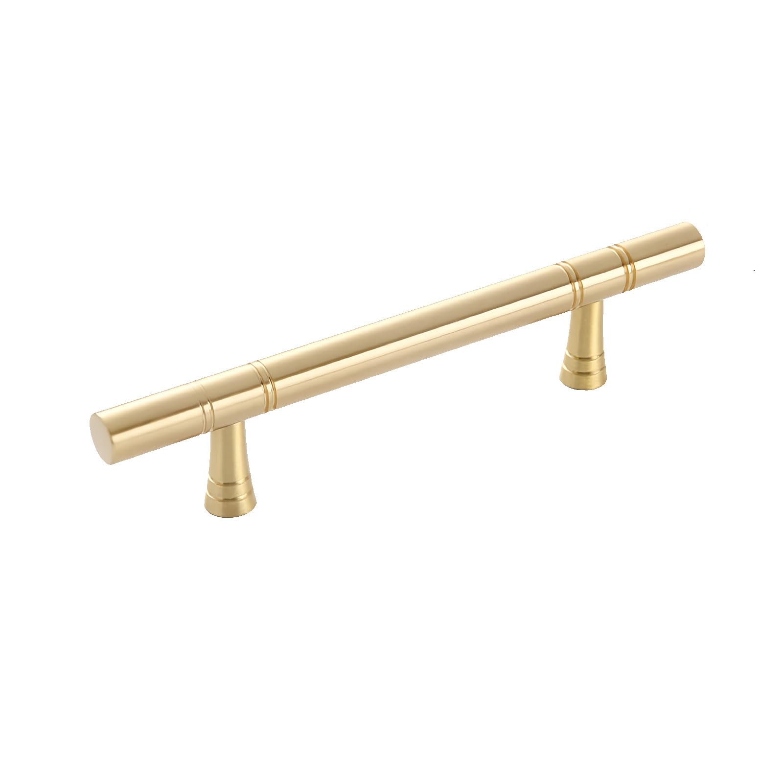 MACHSWON 160mm Brushed Pattern Grooved Pure Brass Handle Solid Thick Furniture Drawer Copper Cabinet Door and Window Handle Length 220mm