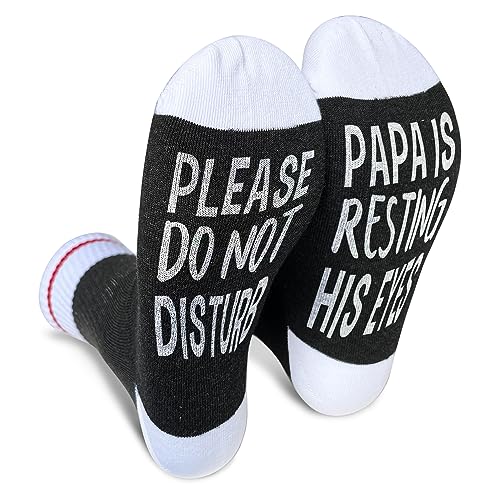 Image of Please Do Not Disturb Papa is Resting His Eyes Socks, Gift for Best Dad, Novelty Gift for Thanksgiving Christmas Birthday Father's Day, 1 Pair-10