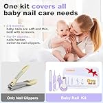 Baby Nail Clippers Kit Baby Grooming Set with Nail Clippers, Scissors, Nail File & Tweezers Baby Care Kit Fingernail Cutter for Baby,Newborn,Infant,Toddler,Kid(Purple) - Image 4