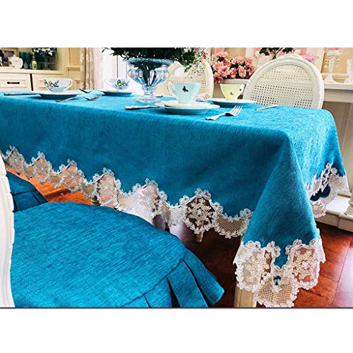 Nappe en lin rectangulaire 140x200 dentelle petite nappe de table à thé - 3