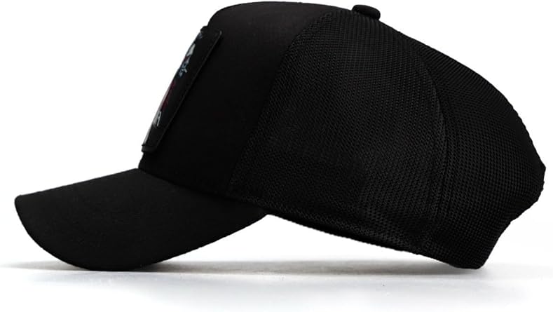 Black Trucker Hat with Lion Logo