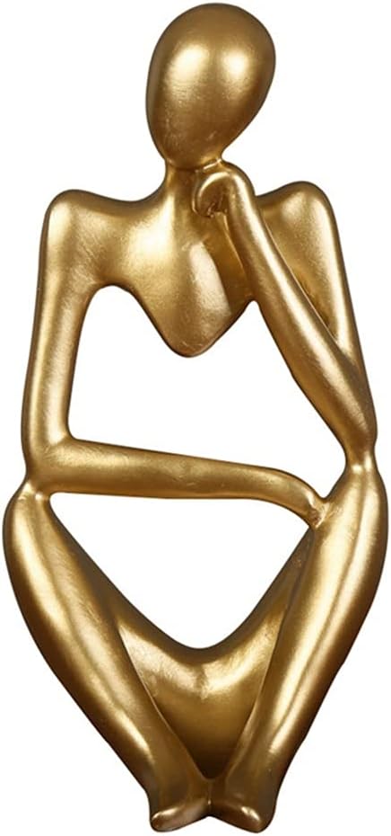 Resin Thinker Style Abstract Sculpture Statue for Home Office Bookshelf Desktop Decor Small Size (Style 1 -Right Thinker)