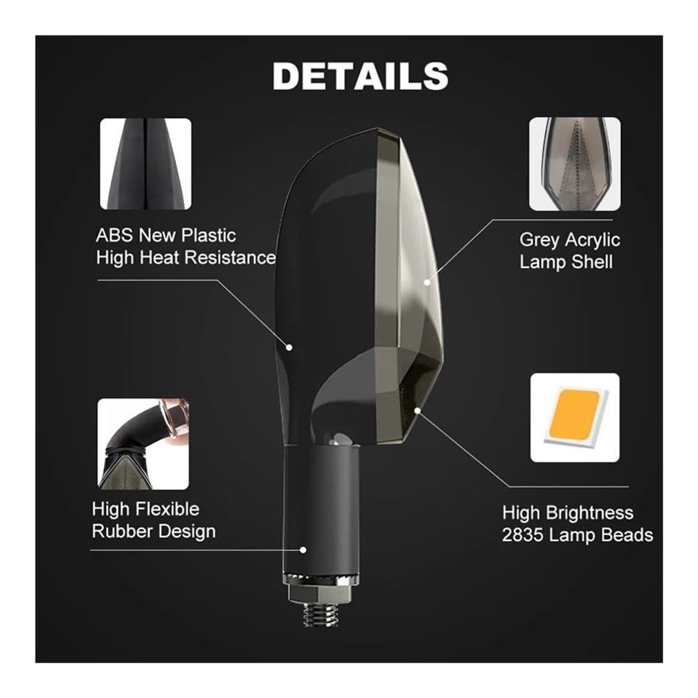 Luce Freno Posteriore Indicatore Di Direzione Per Moto Frecce Fluenti A LED Lampada Anteriore Fanale Posteriore Lampeggiante DRL Luce Freno