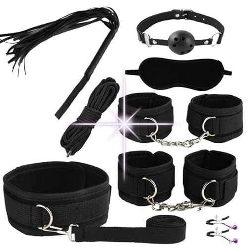 ZeeKoug 8 PièCes Roman en Nylon Yoga Main Et Pied Ensemble D'Accessoires (Noir), Outils De Sport De Loisirs IntéRieurs, Cadeaux De Couple