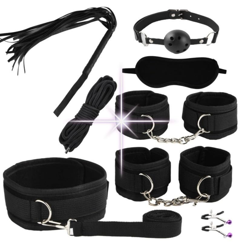 Ensemble yoga couple 8 pièces nylon noir pour entraînement fitness et cosplay