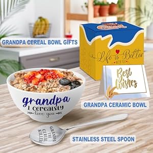Grandpagiftschristmasgrandpagiftfromgrandkidscerealbowlandcerealkillerspoonsetgrandpachristmasgrandparentsdaybirthdaygiftforhimmancerealslyloveyou Urban Country Home Decor Grandpa gifts christmas grandpa gift from grandkids cereal bowl and cereal killer spoon set grandpa christmas grandparents day birthday gift for him man cerealsly love you urban country home decor