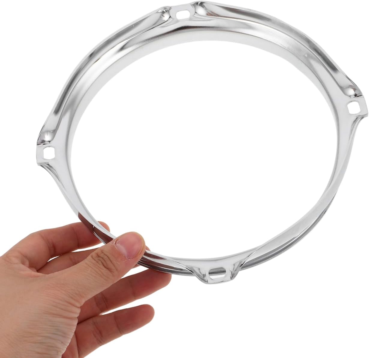 Milisten 6-Inch Silver Snare Drum Ring 4-Hole Bass Drum Hoop Sturdy Accessories for Enhanced Sound Quality and Instrument Repair