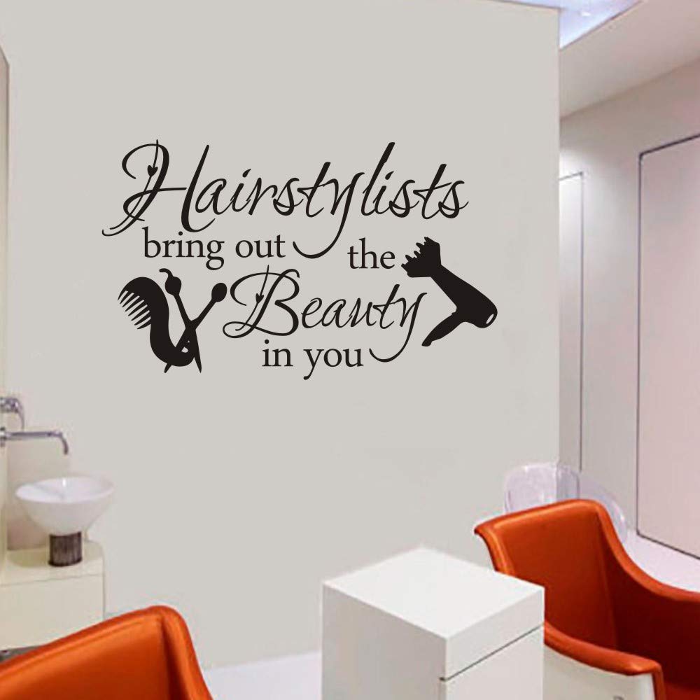 Flywalld Hair Salon Decal Hairstylist Quotes Wall Sticker Vinyl