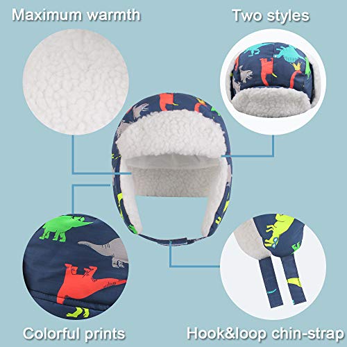 BAVST Winter Trapper Hat for Boys Girls Waterproof Warm Baby Toddler Ushanka Fleece Beanie Hats for 6M-6T3