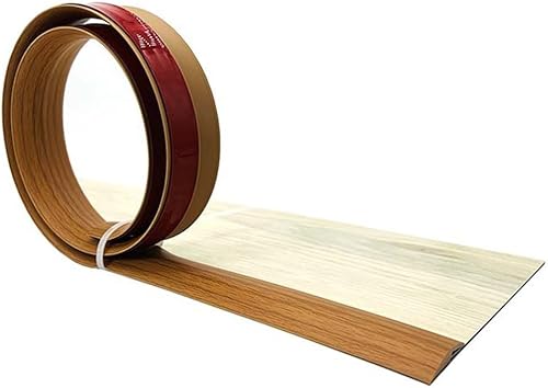 KADEUX Tira de PVC para alfombras y bordes de piso, tira autoadhesiva de transición de umbral de tira divisora de piso, altura < 0.197 in