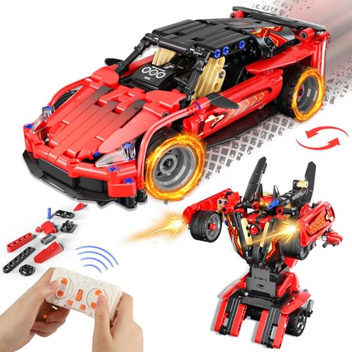 Image of HSANHE Remote Control Racing Car Building Kit, Compatible with Lego STEM Toys for Kids 2 in 1 Model Car Kit 425 PCS, Gifts Toys for Age 6-12 Years Old Kids Boys