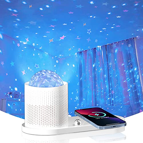 Cadeau unique veilleuse projecteur d'étoiles avec chargeur induction Qi