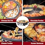 Food Party Hot Pot with Grill 2 in 1 Electric Smokeless Grill and Hotpot Pot Combo Korean BBQ Grill 110V 1700W - Image 5