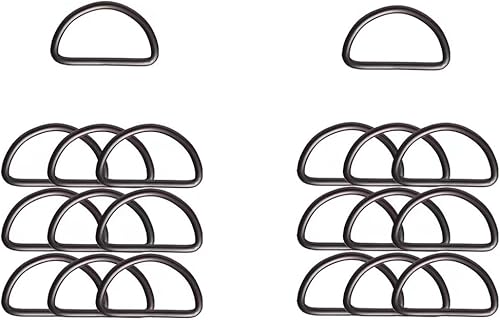 Miniatura 36 de Anillos en D soldados con autógena de metal fuerte anillo en D semicircular para collares de mascotas, bolsa de hardware, anillo de hebilla, correa