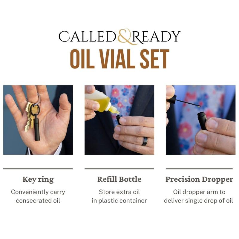 Image of Oil Vial Keychain | Consecrated Oil Holder for Priesthood Blessings | Oil Not Included
