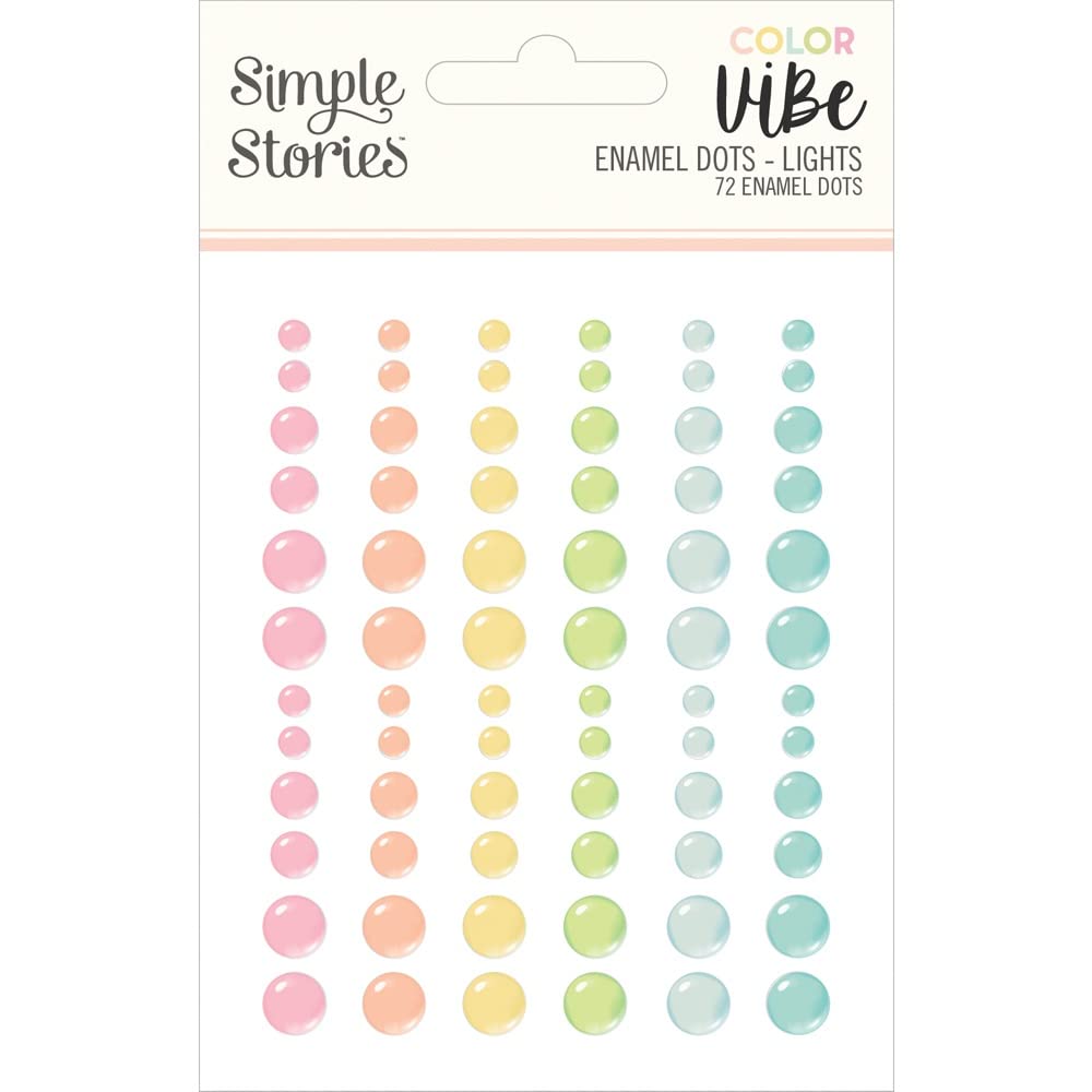 Dots en émail Color Vibe Lights de 72 pièces pour scrapbooking et carterie créative