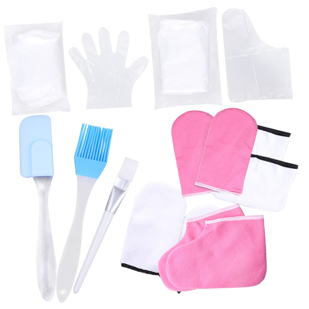PartyKindom 1 Set Hand Care Gloves for Moisturizing Paraffin Wax Foot Covers for Exfoliating Care Easy to Use Washable Enhances Moisturizer Effect Random Color