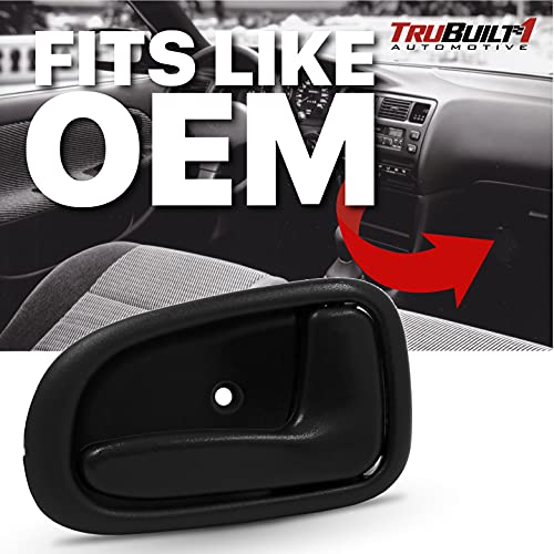 T1A Black Textured Inside Front Or Rear Right Passenger's Side Interior Door Handle Replacement For 1993-1997 Toyota Corolla And Geo Prizm T1A-69205-12120-A #TOP3