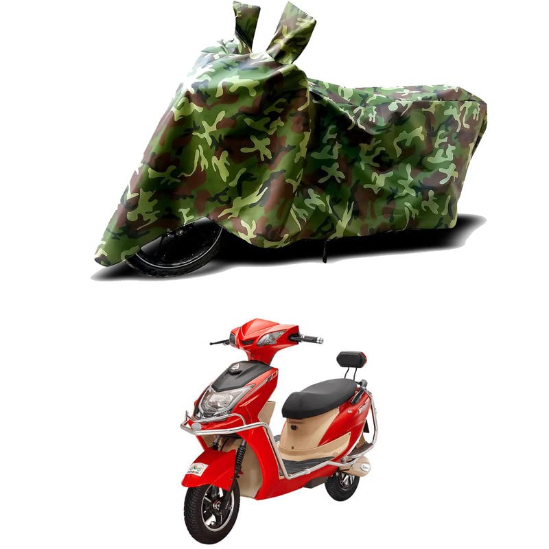 Image of 100% Water Resistant Full Bike Scooty Two Wheeler Body Cover Compatible for Tunwal TEM G33 /UV-Rays /Heat Protection /Birds Dropping /Scratchproof /Dust Proof /Waterproof /All Varients[Green MJ]