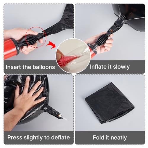 Image of PartyWoo Black Foil Balloons 20pcs Large Round Giant Jumbo 4D Balloons