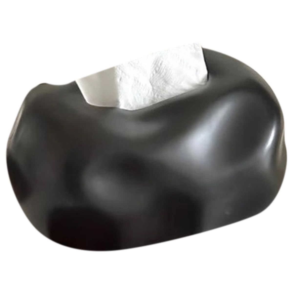 CTRLZS Ceramic Tissue Box Household Tissue Storage Box Decoration Advanced Napkin Holder Living Room Dining Table Tissue Case Black
