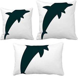 Blue Ocean Streamline Parure de coussin Motif dauphins