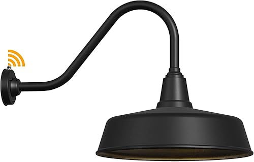 Miniatura 8 de JOESA Luz de granero de granja para exteriores, impermeable, resistente al óxido, luz de cuello de cisne negro para casa, porche, garaje