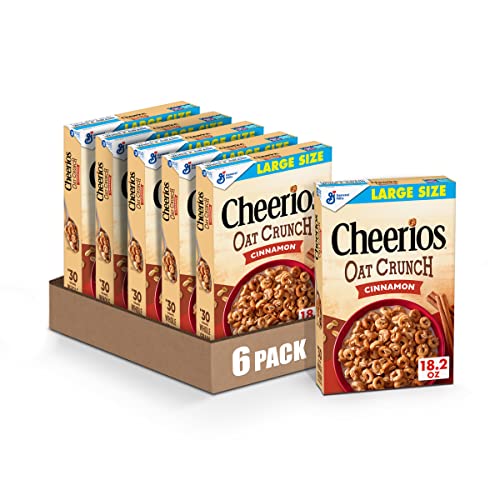 Image of Cheerios Cinnamon Oat Crunch Cereal, 18.2 oz Box (Pack of 6)