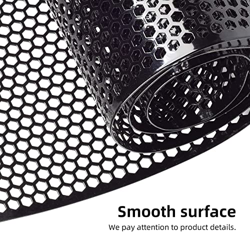 Image of AggAuto Universal 40 inchx13 inch Car Grill Mesh - Aluminum Alloy Automotive Grille Insert Bumper Honeycomb Hole 6mm Spacing 2mm, One of the Most Multifunctional Shape Grids 100x33cm Black