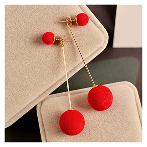 Boucles d'oreilles pendantes en peluche boule de cheveux pompon bijoux femme